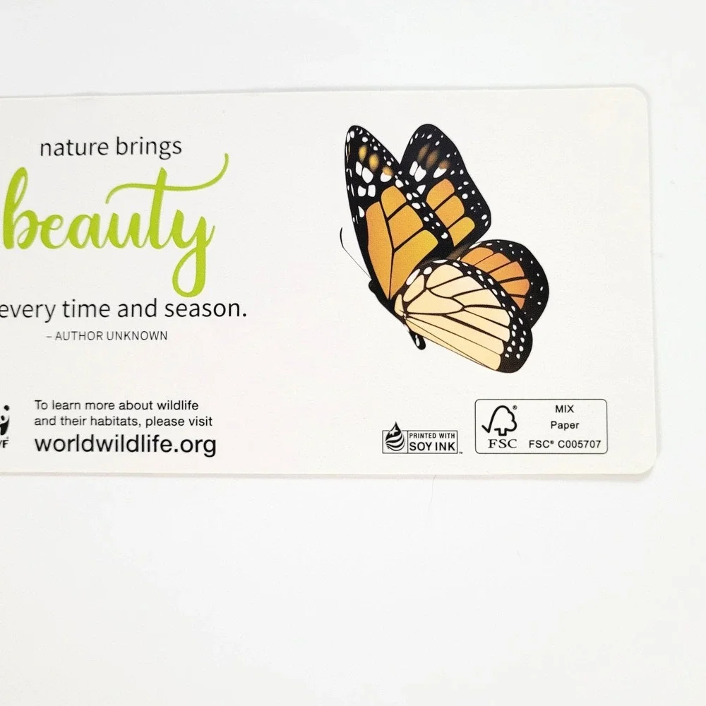 Vintage Y2K Monarch Butterflies Bookmark Butterfly, WWF World Wildlife WFRE44094